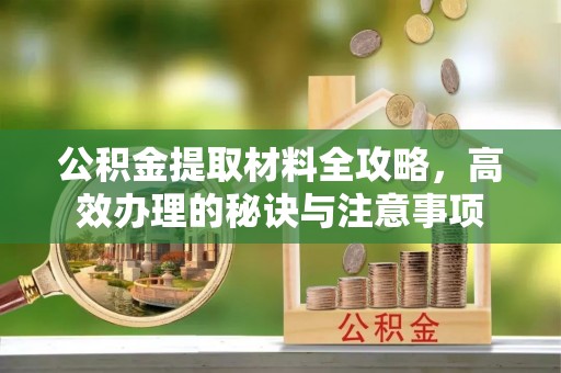 东兴公积金提取材料全攻略，高效办理的秘诀与注意事项