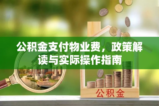 东兴公积金支付物业费，政策解读与实际操作指南